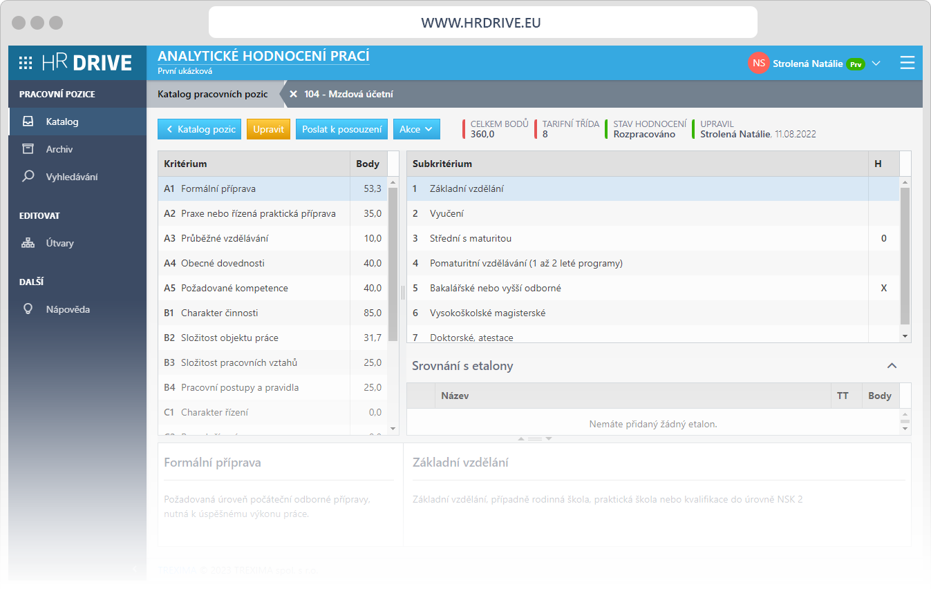 Stanovení hodnoty práce